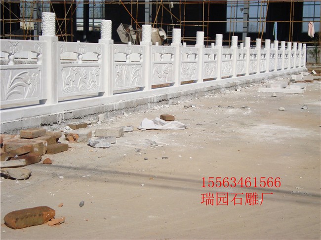 汉白玉石栏杆，汉白玉栏杆制作，汉白玉栏杆雕刻
